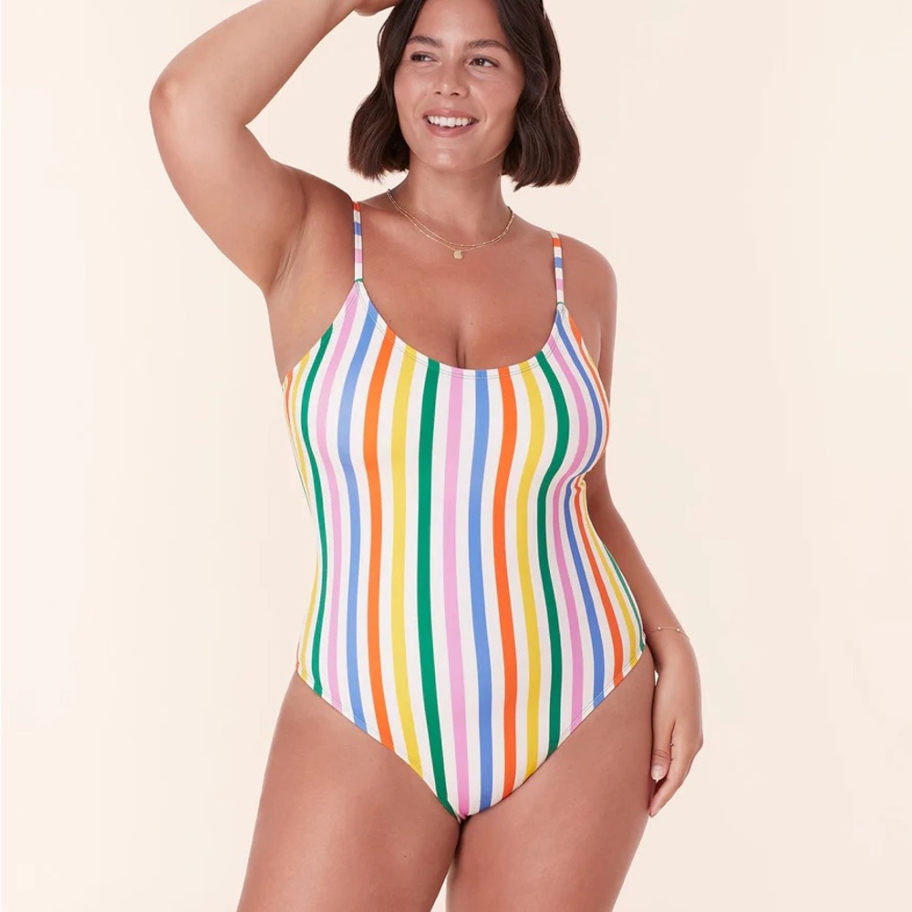 Andie x Sunshine Tienda Striped One-Piece Swimsuit